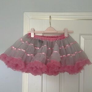 Leg Avenue OS tulle costume skirt pink & white petticoat Halloween women’s